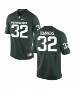 Men's Nick Tompkins Michigan State Spartans #32 Nike NCAA Green Authentic College Stitched Football Jersey ZD50Q52VF